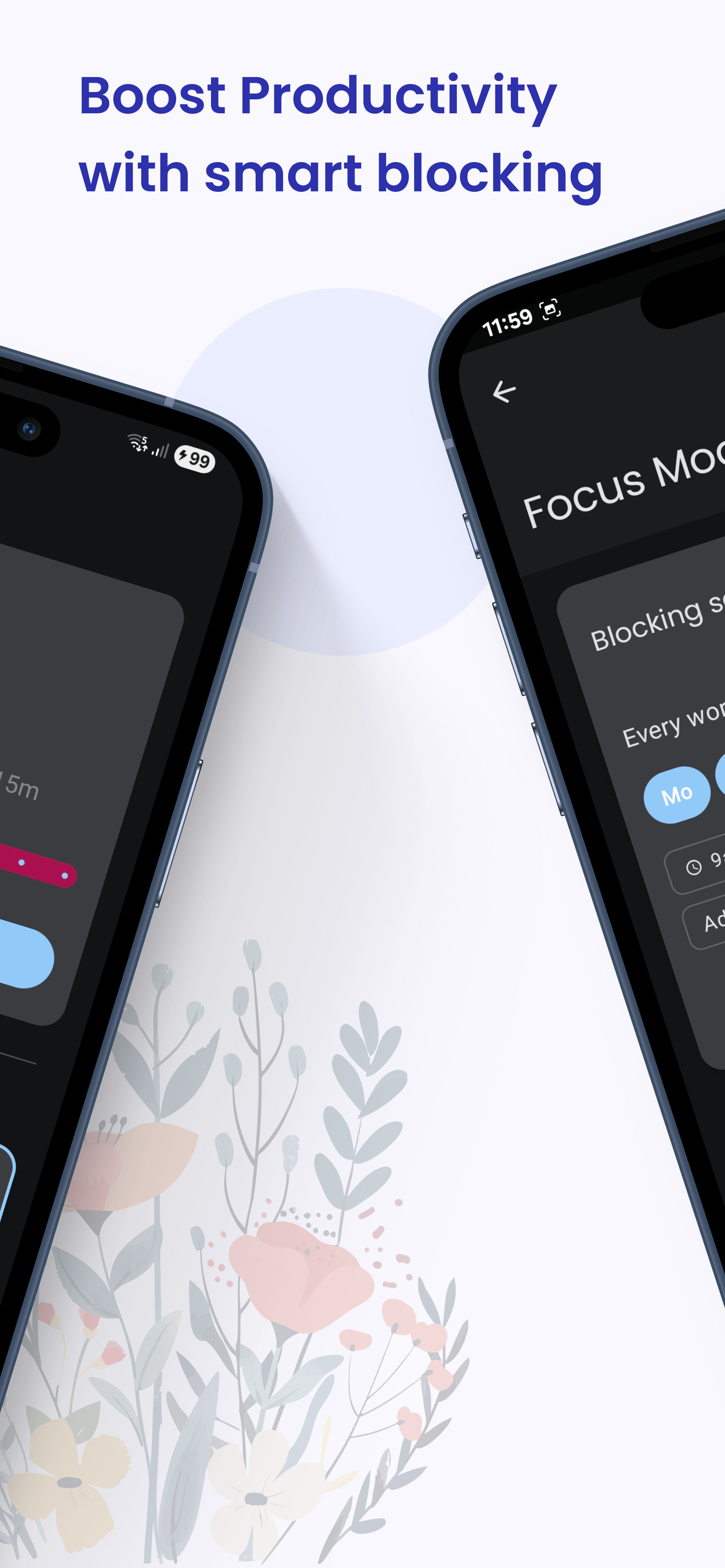 SupraBlock app screenshot displaying scheduling options