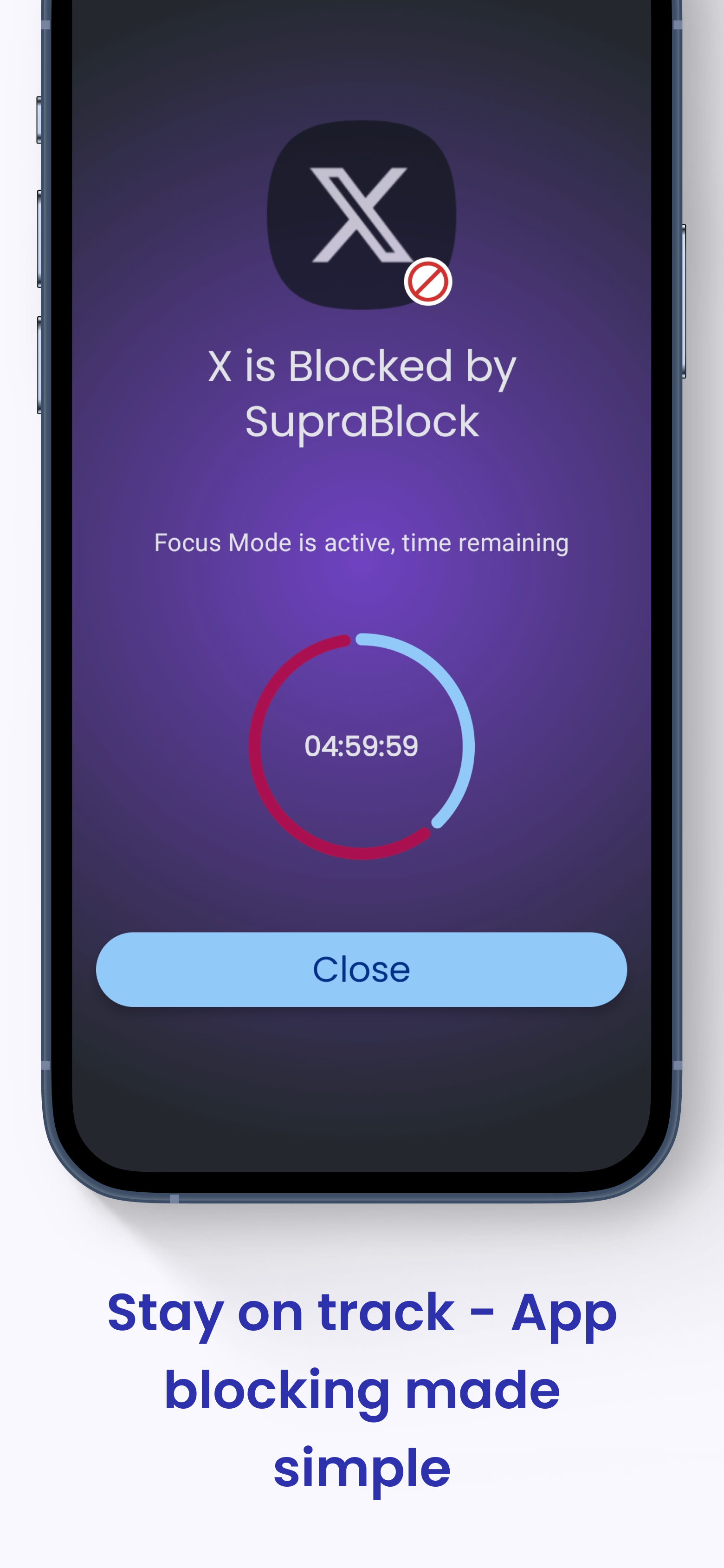 SupraBlock app screenshot highlighting allow list support
